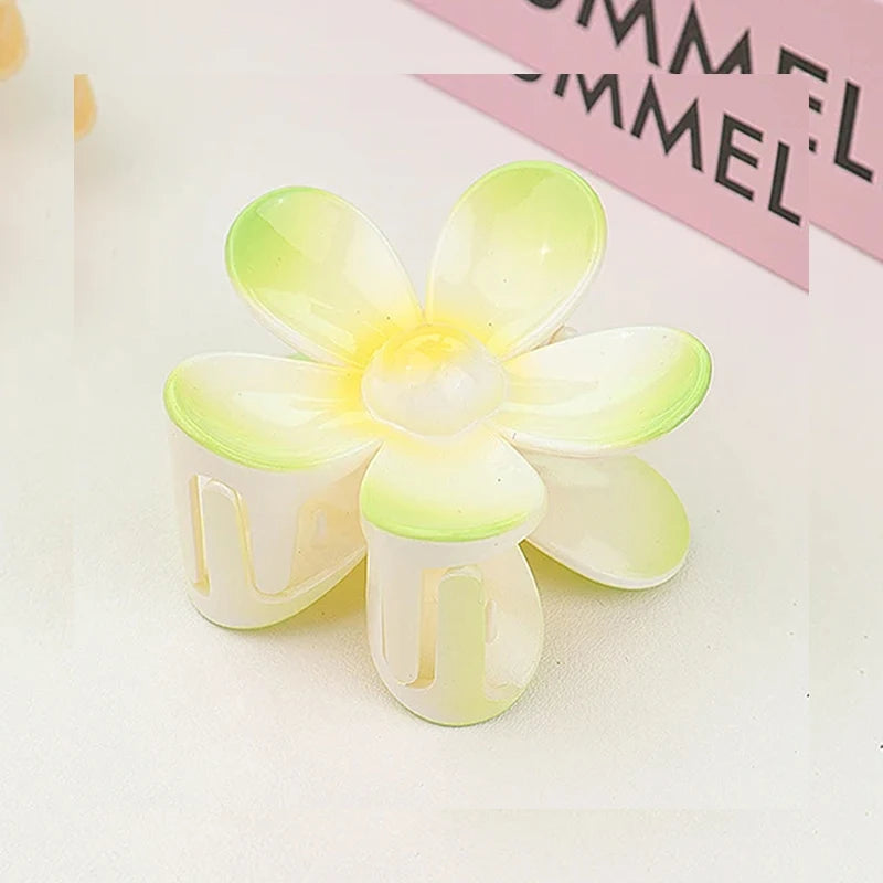 Sweet Flower Hair Claw Clips - Frosted Solid Color