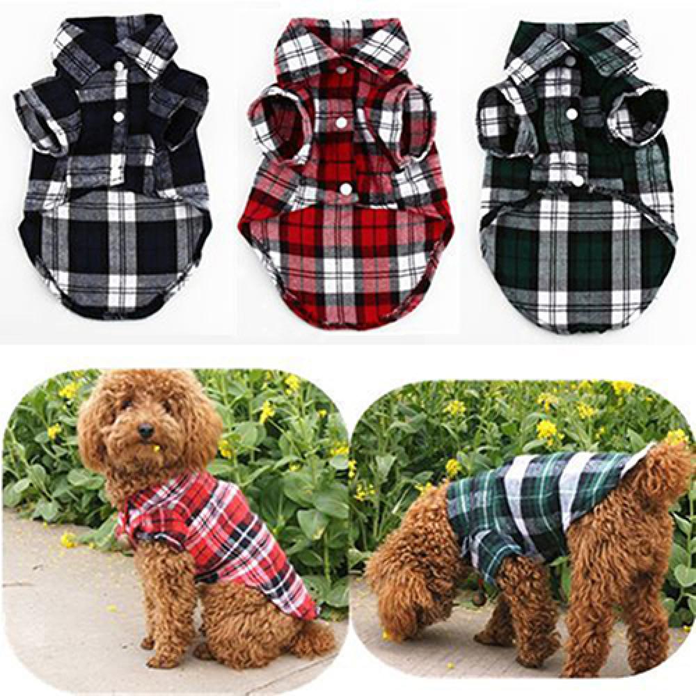 Small Dog Jacket dog - clothes Pet Plaid Shirt