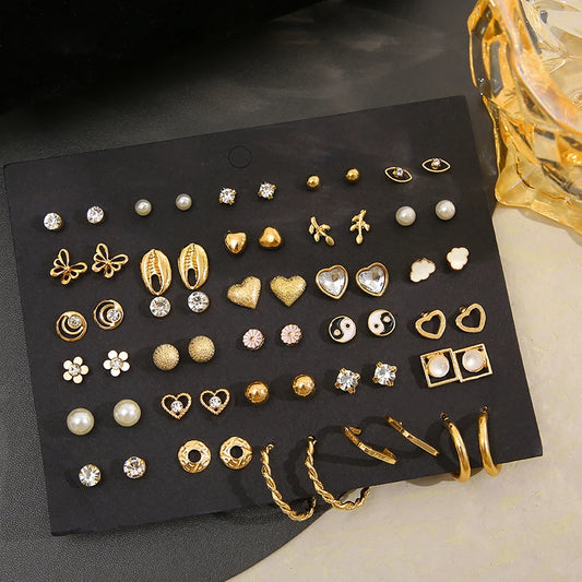 Women - Gold Color Earring Set