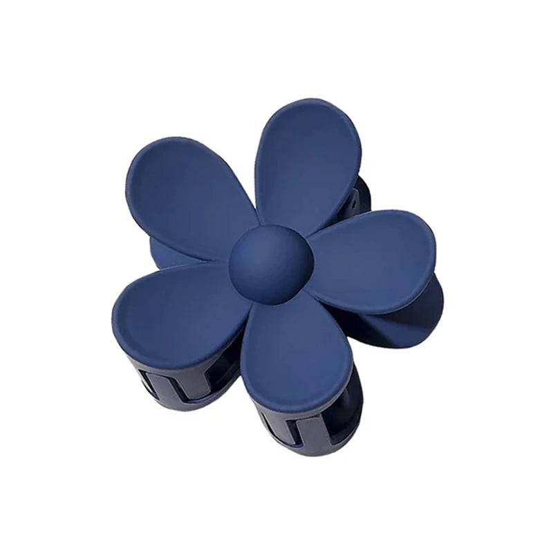 Sweet Flower Hair Claw Clips - Frosted Solid Color