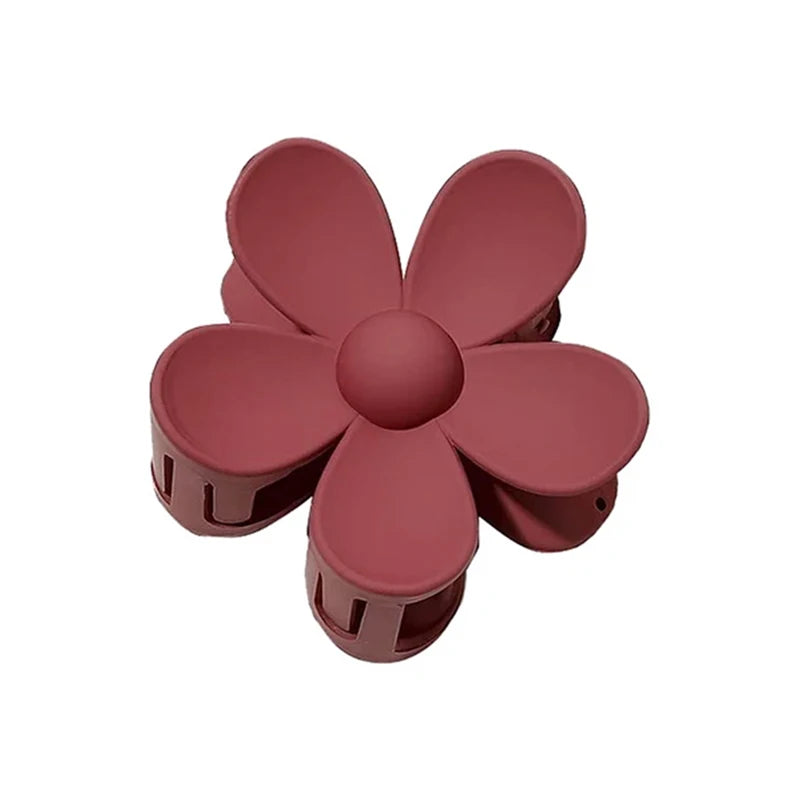 Sweet Flower Hair Claw Clips - Frosted Solid Color