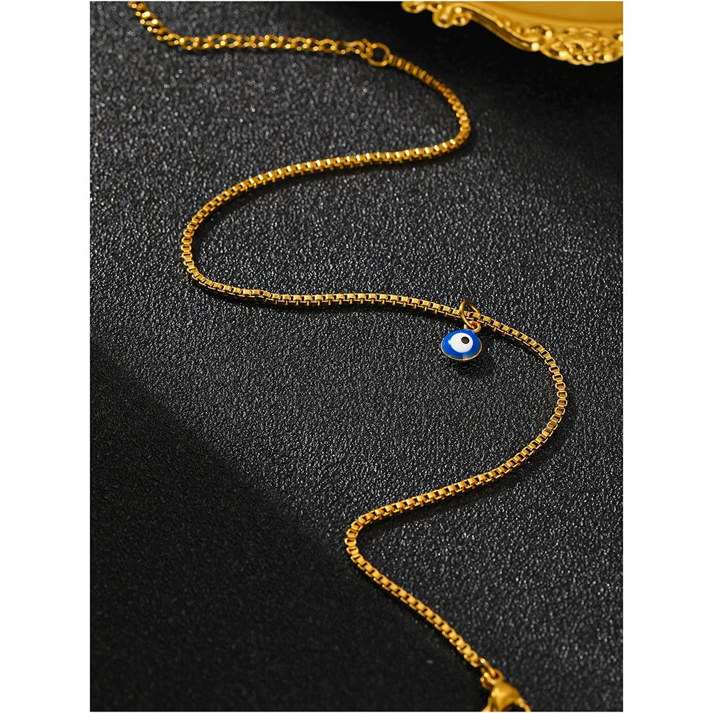 Women - Stainless Steel anklet Blue Eye bracelet