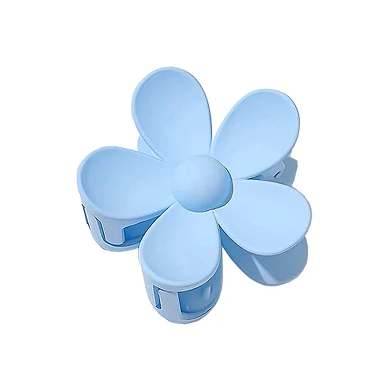 Sweet Flower Hair Claw Clips - Frosted Solid Color