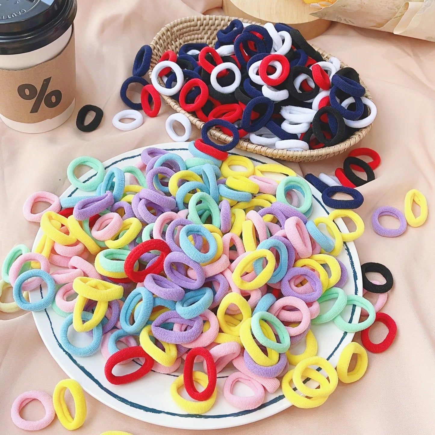 Elastic - Hair Bands Girls Sweets Scrunchie Rubber Band