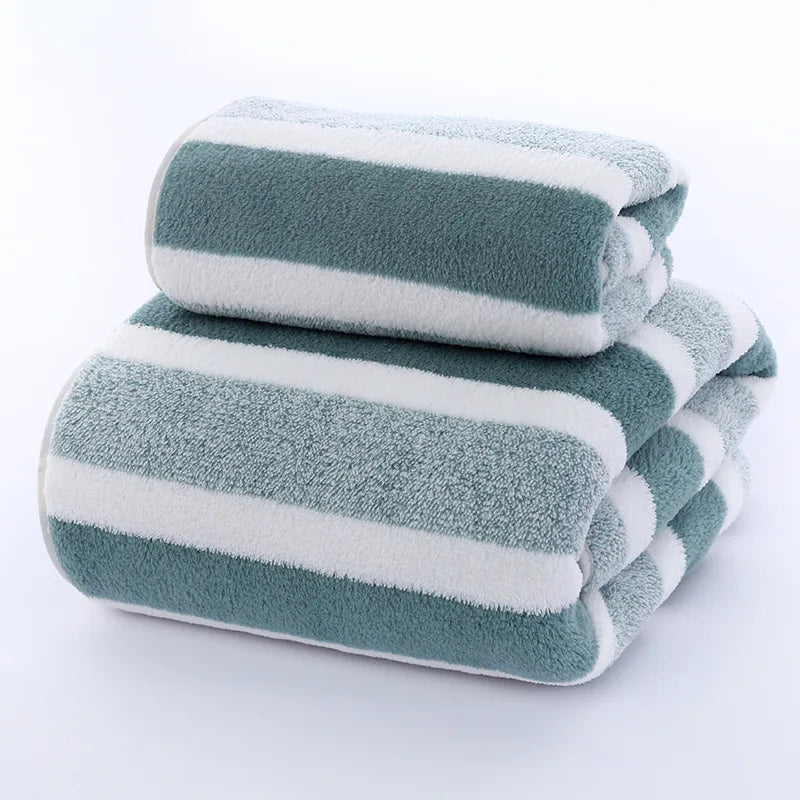 Striped Pattern Towel- Set Soft Bath Towel