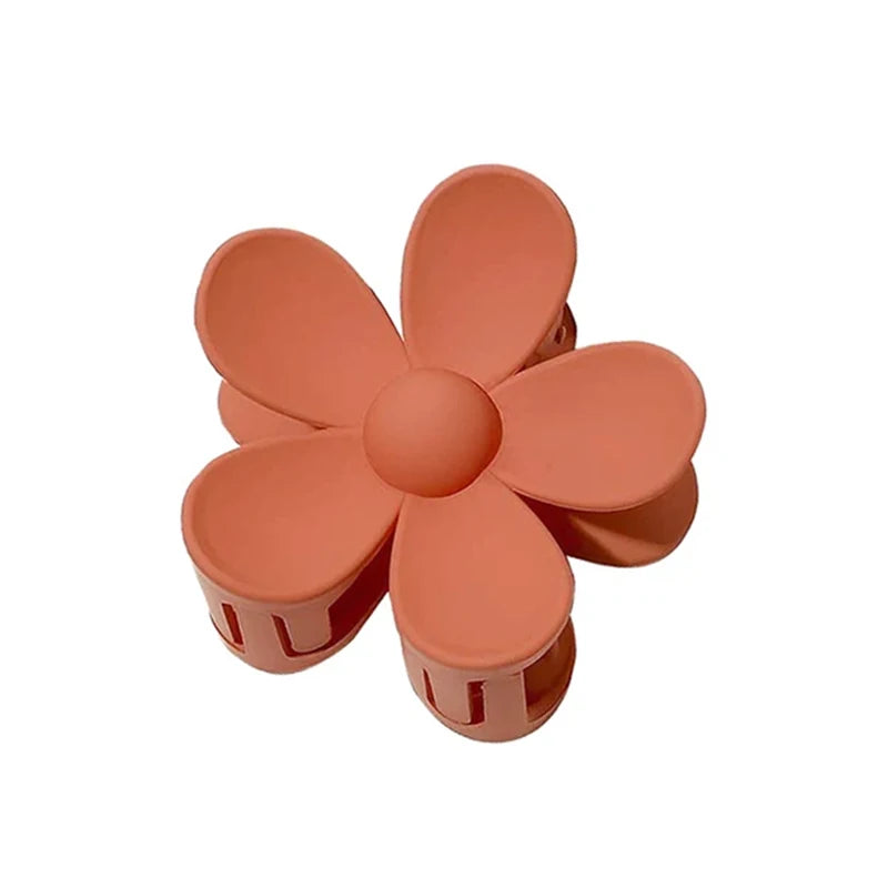 Sweet Flower Hair Claw Clips - Frosted Solid Color