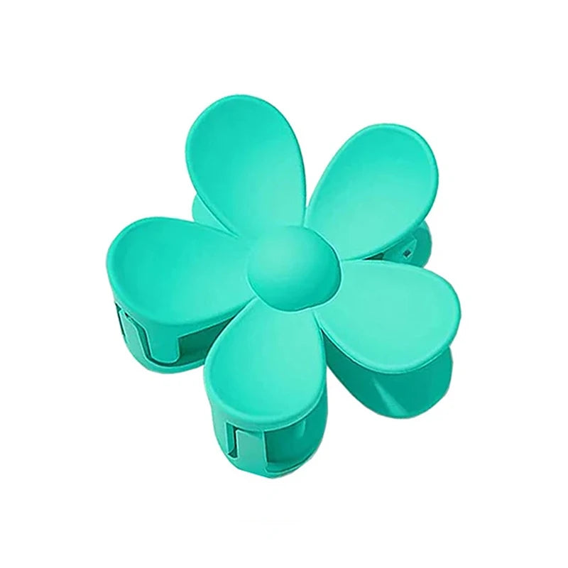 Sweet Flower Hair Claw Clips - Frosted Solid Color