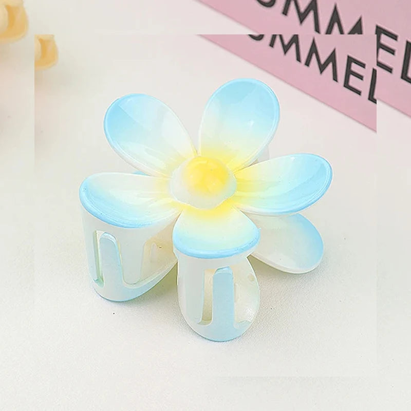 Sweet Flower Hair Claw Clips - Frosted Solid Color