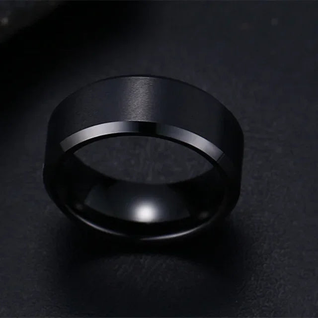 Men - Stainless Steel Black Rings