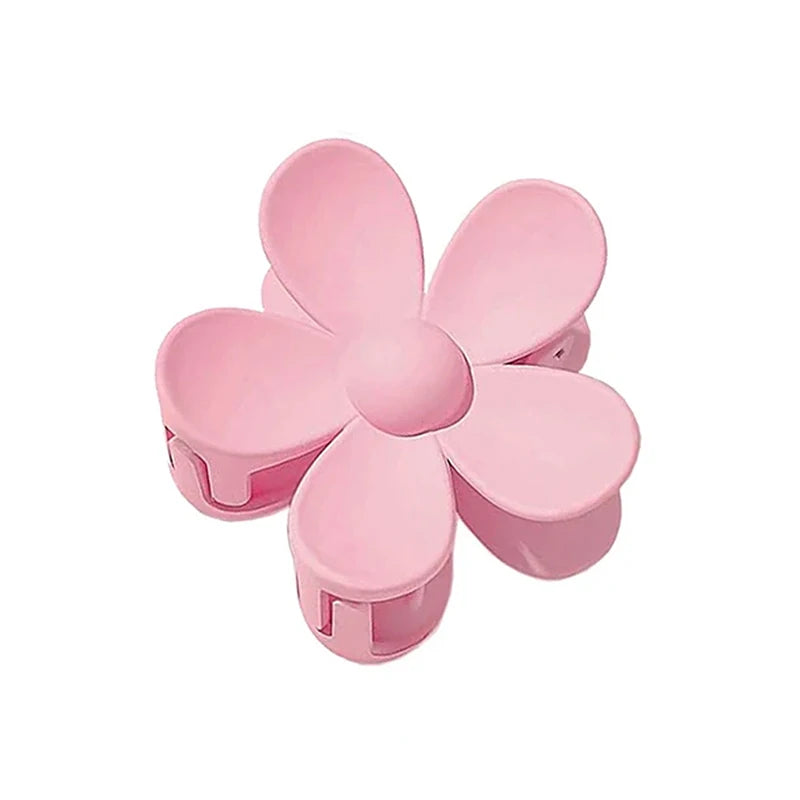 Sweet Flower Hair Claw Clips - Frosted Solid Color