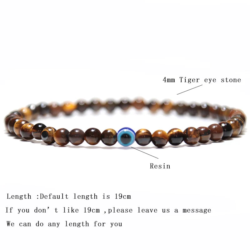 Men- Natural Stone Bracelet  Evil Eye