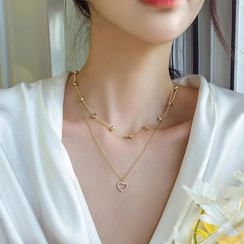 Women - Necklace  Double Layer Chain