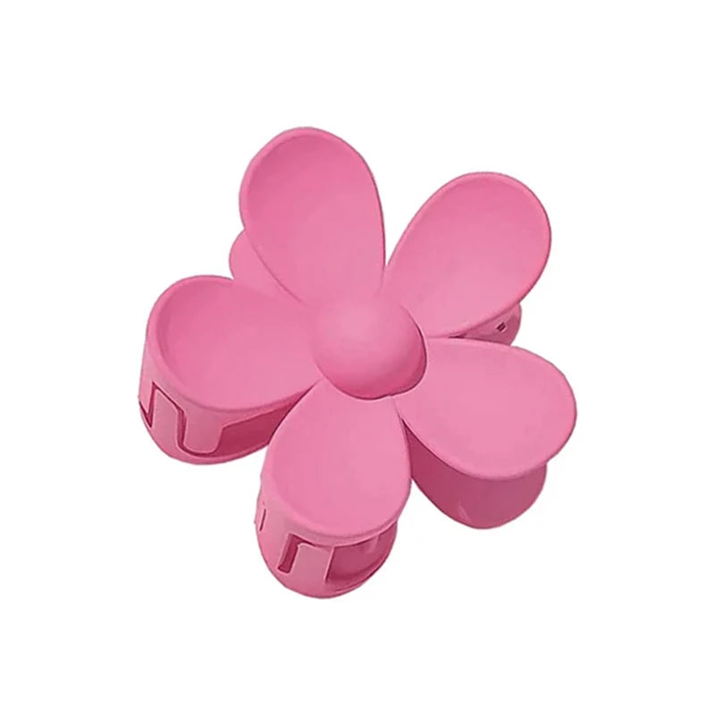 Sweet Flower Hair Claw Clips - Frosted Solid Color