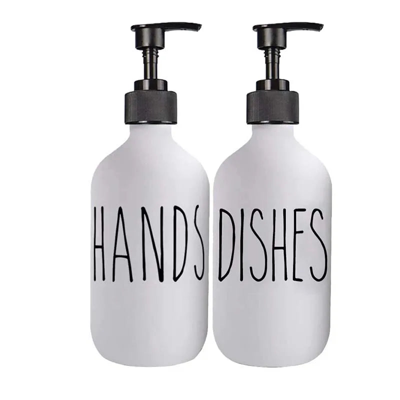 Black Dish Soap Dispenser Set with - Plastic Pump Refillable Liquid shampoo