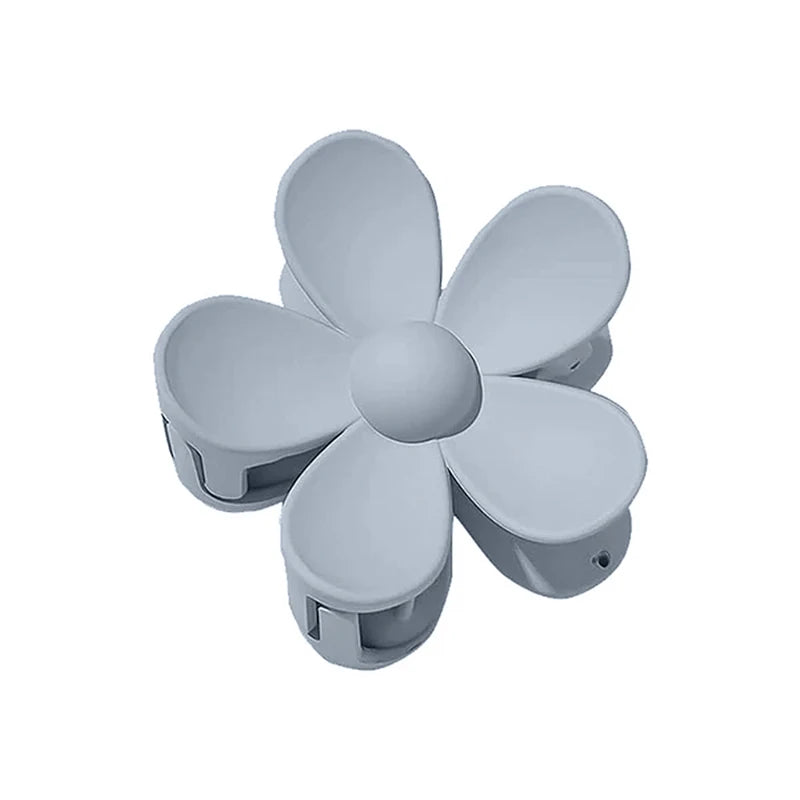 Sweet Flower Hair Claw Clips - Frosted Solid Color