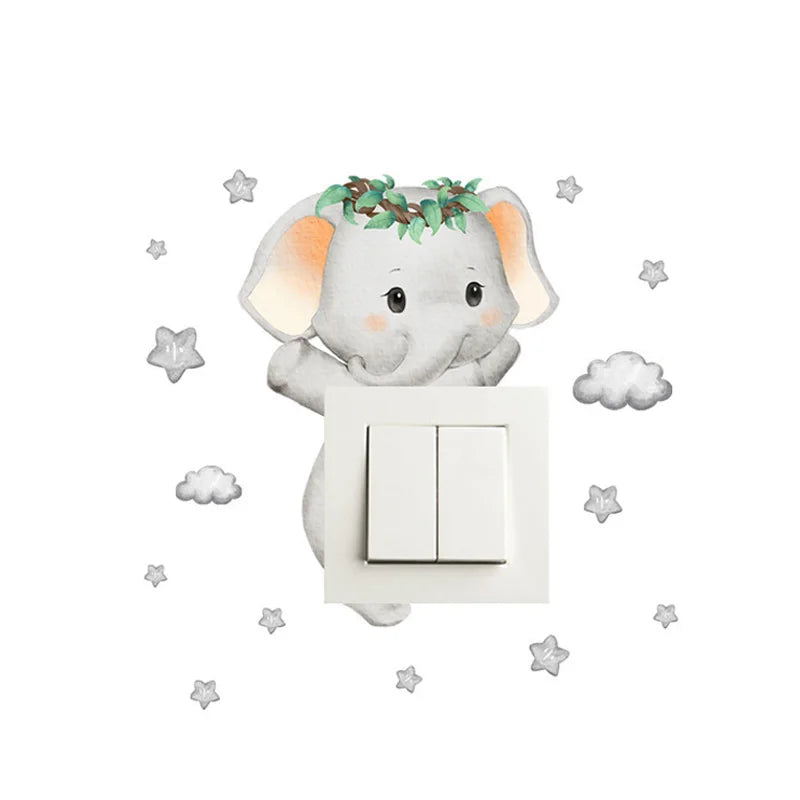 Cute Giraffe Bear Elephant Star - Switch Sticker