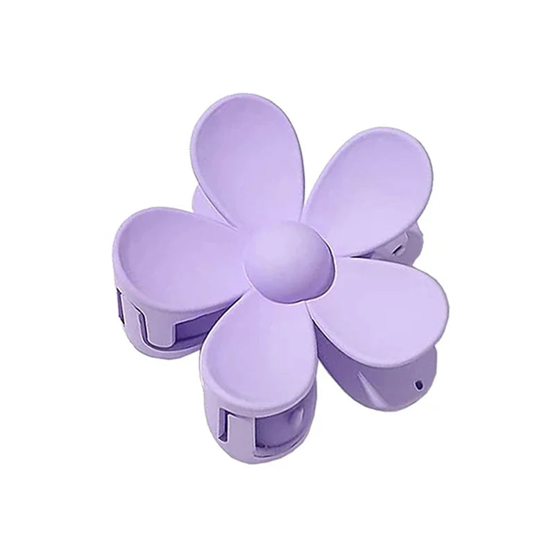 Sweet Flower Hair Claw Clips - Frosted Solid Color