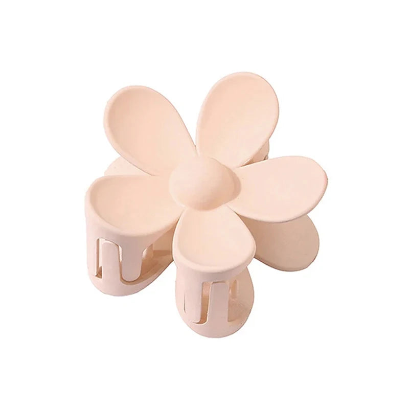 Sweet Flower Hair Claw Clips - Frosted Solid Color