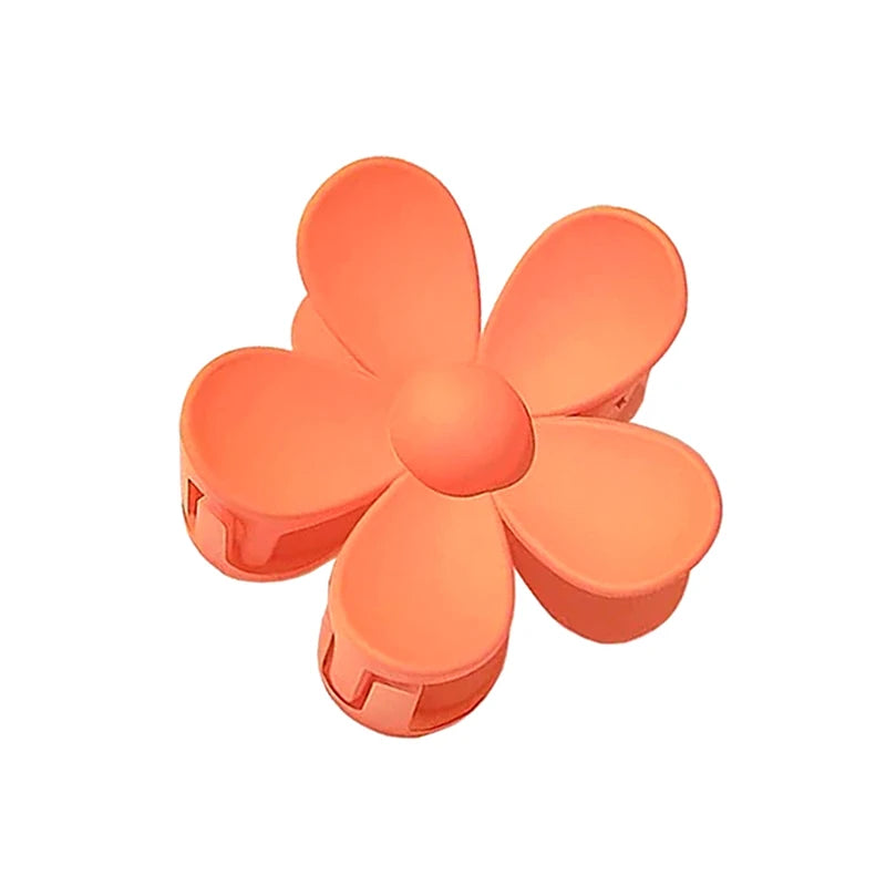 Sweet Flower Hair Claw Clips - Frosted Solid Color