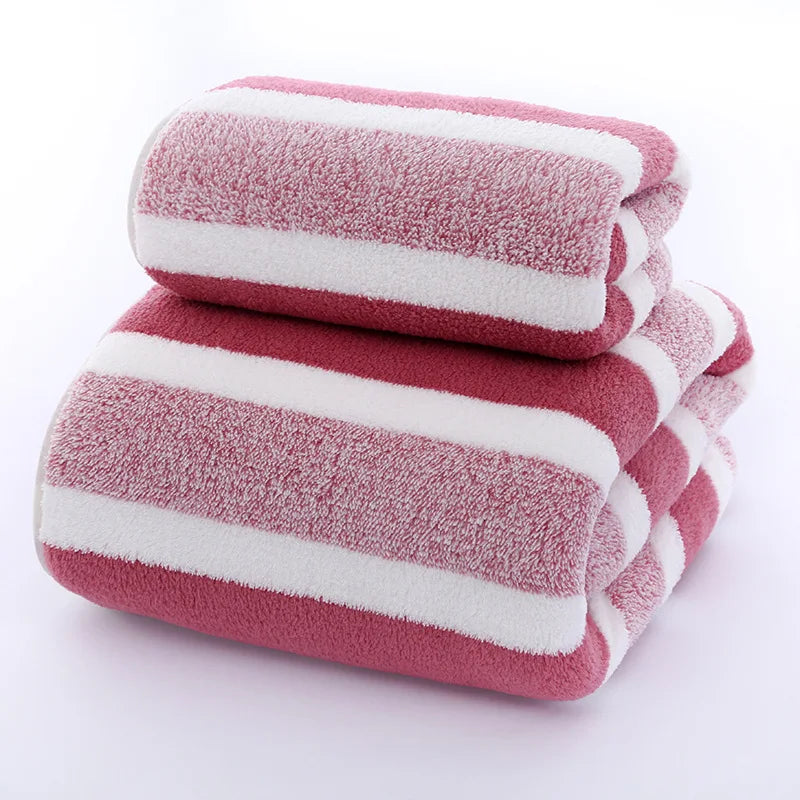 Striped Pattern Towel- Set Soft Bath Towel