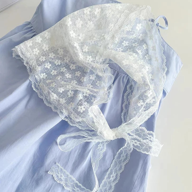 White Woven - Floral Lace Hair Scarf